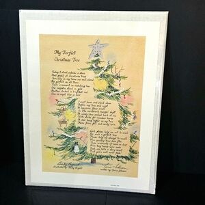 My Perfect Christmas Tree Poem 1995 1st Printing Unframed Print Terrie Johnson